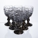 Набір чарок на ніжці 6 штук 50 мл для горілки наливки подарункові чарки скляні фігурні Сірі HP-19-186 (HP-19-186)