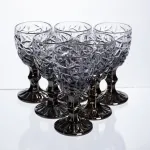 Набір чарок на ніжці 6 штук 50 мл для горілки наливки подарункові чарки скляні фігурні Сірі HP-19-186 (HP-19-186)