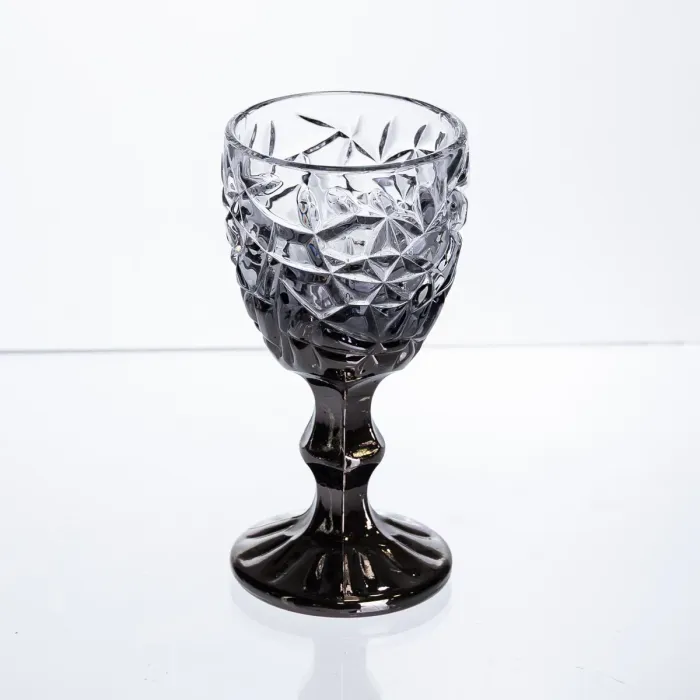 Набір чарок на ніжці 6 штук 50 мл для горілки наливки подарункові чарки скляні фігурні Сірі HP-19-186 (HP-19-186) - изображение 2