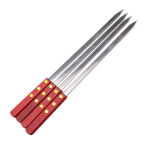 Набір шампурів 4 штук із нержавіючої сталі з дерев'яною ручкою 53.5х1 см BQ-20 (BQ-20)