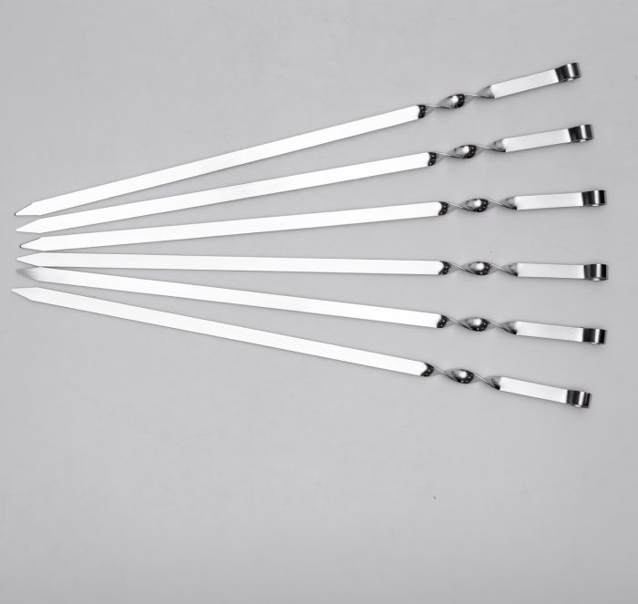 Набір шампурів 6 штук із нержавіючої сталі 60х1.5 см BQ-23 (BQ-23) - изображение 4
