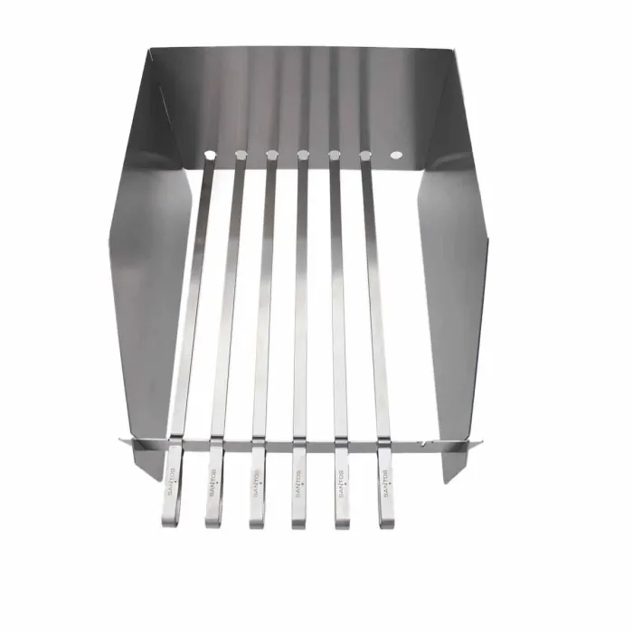 Набір шампурів для бічного пальника гриля SANTOS, з нержавіючої сталі, вітрозахист, набір 6 шт. 890956 - зображення 4