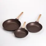 Набір сковорідок MGC 1,2/2/3 л  з мармуровим антипригарним покриттям кавовий (HP-4-410CO)