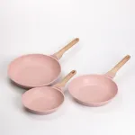 Набір сковорідок MGC 1,2/2/3 л з мармуровим антипригарним покриттям рожевий (HP-4-410P)