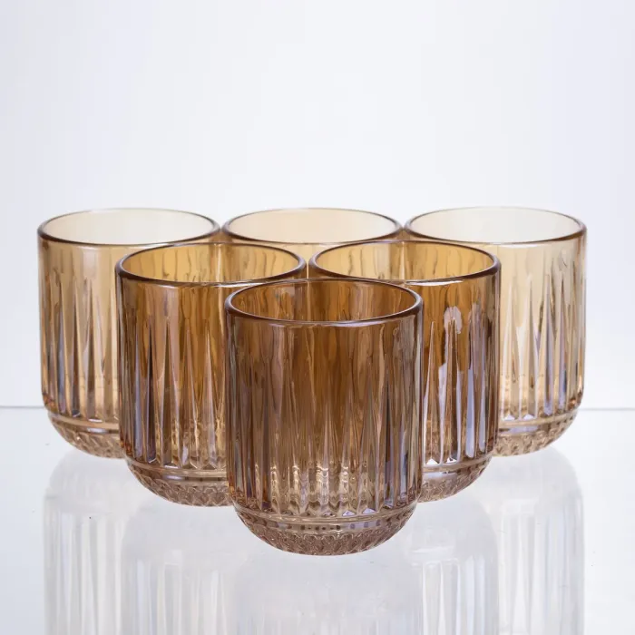 Набір склянок 6 штук 250 мл із товстогого скла бурштиновий HP-19-248 (HP-19-248) - зображення 1