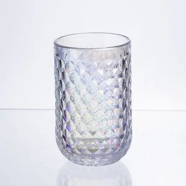 Набір склянок 6 штук по 400 мл із товстогого скла рельєфні rainbow HP-19-255 (HP-19-255) - зображення 1