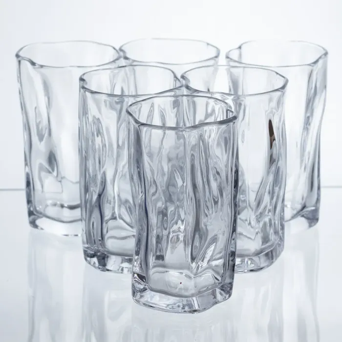 Набір склянок для напоїв Crinkle Glass 6 штук по 270 мл HP-17-62 (HP-17-62) - зображення 1