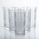 Набір склянок Geometric Glass 6 штук по 300 мл з рельєфним візерунком HP-17-3 (HP-17-3)