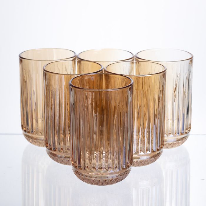 Набір склянок із товстого скла 6 штук по 400 мл бурштиновий HP-19-247 (HP-19-247) - зображення 1