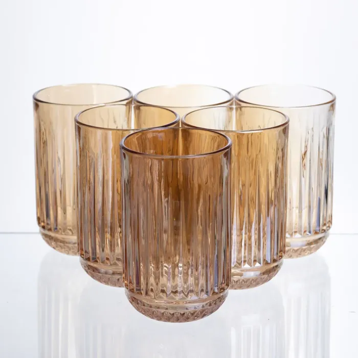 Набір склянок із товстого скла 6 штук по 400 мл бурштиновий HP-19-247 (HP-19-247) - зображення 1