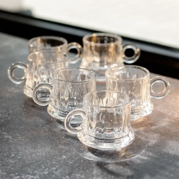 Набор чашек стеклянных 6 шт. для чая, кофе 100 мл (HP-YH-7) - изображение 4