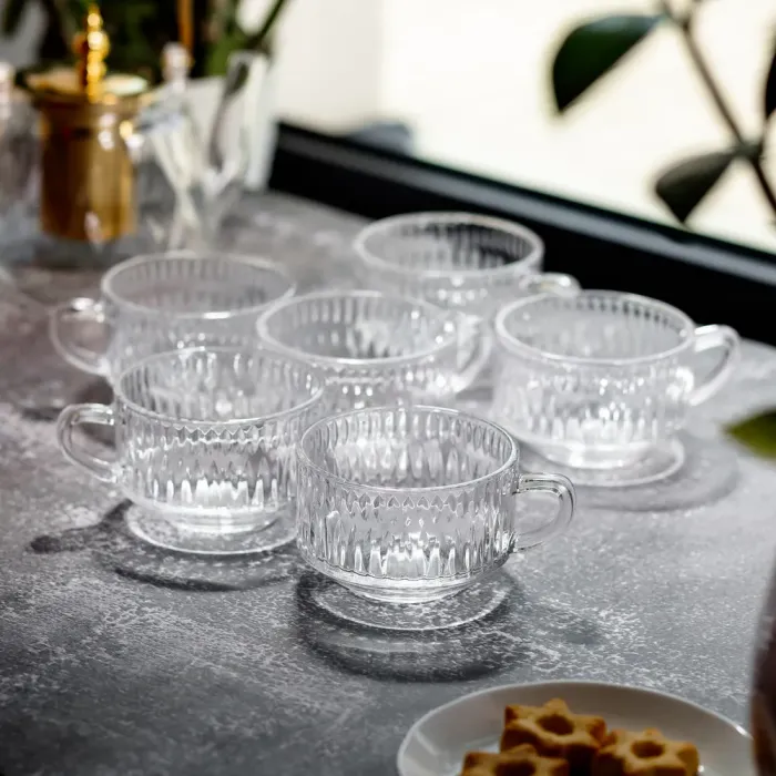 Набір скляних чашок 6 штук по 270 мл (HP-YH-10C2) - зображення 4