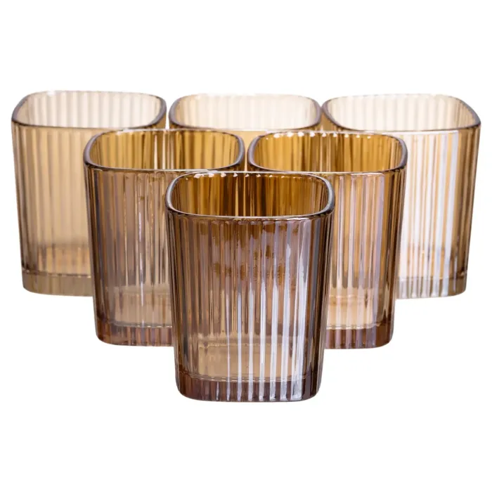 Набір склянок 6 (шт) 250 (мл) для лимонадів, соку, води, коктейлів Коричневий HP-19-AY-5 (HP-19-AY-5) - зображення 1