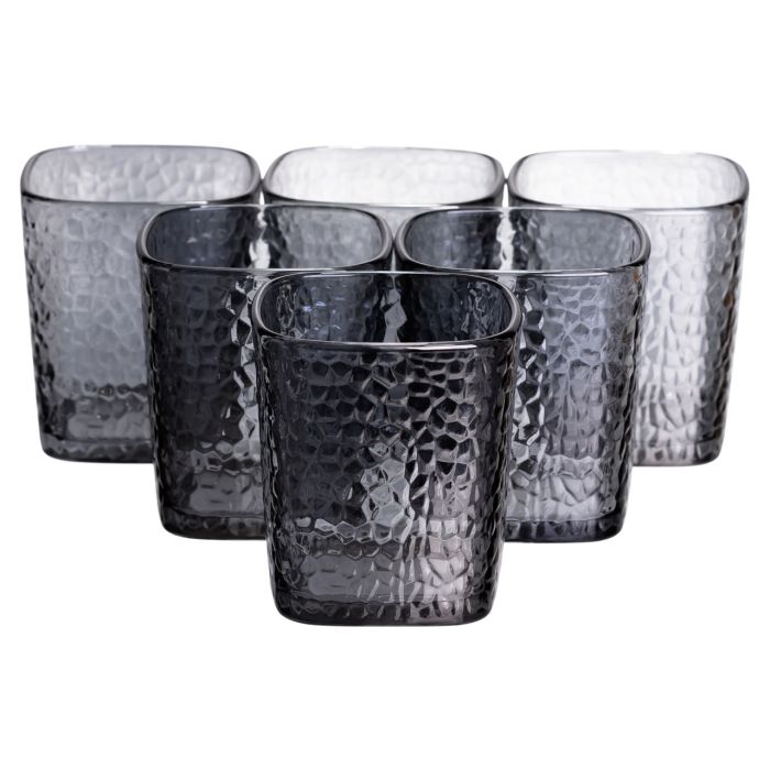Набір скляних склянок 6 (шт) 250 (мл) для лимонадів, соку, води, коктейлів Сірий HP-19-AY-4 (HP-19-AY-4) - изображение 1