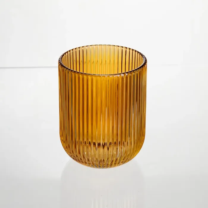 Набір скляних стаканів 6 штук 250 мл для напоїв Бурштиновий Yiwu HP-19-207 (HP-19-207) - изображение 2