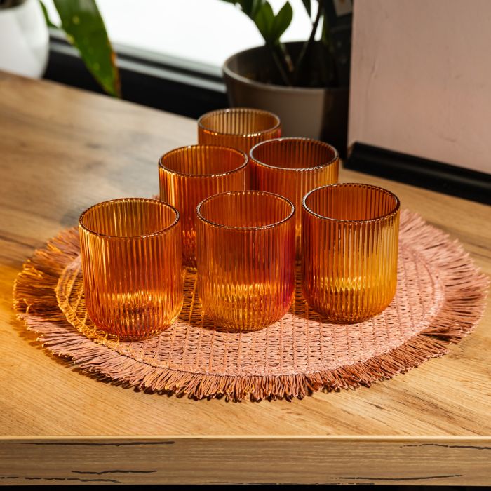 Набір скляних стаканів 6 штук 250 мл універсальних Коричневий Yiwu HP-19-196 (HP-19-196) - изображение 3