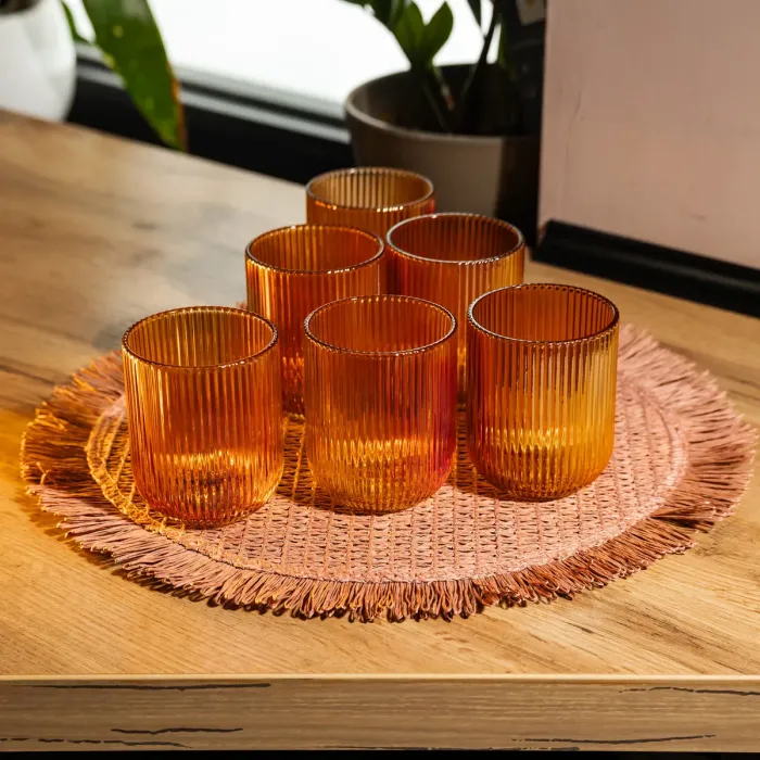 Набір скляних стаканів 6 штук 250 мл універсальних Коричневий Yiwu HP-19-196 (HP-19-196) - изображение 3