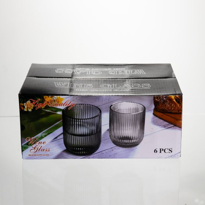 Набір скляних стаканів 6 штук 250 мл для напоїв Бурштиновий Yiwu HP-19-207 (HP-19-207) - изображение 4