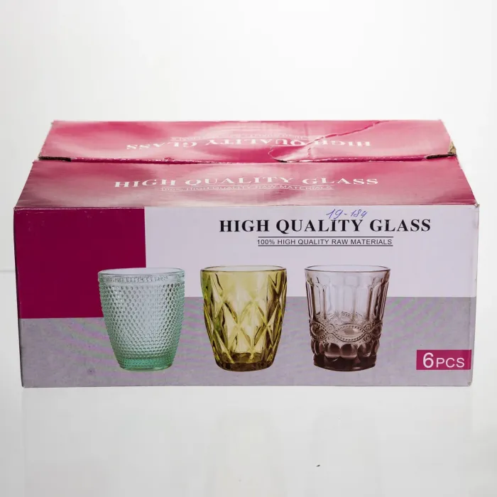 Набір склянок 6 штук 250 мл для лимонадів соку води коктейлів склянки скляні для напоїв Сірий HP-19-184 (HP-19-184) - зображення 4