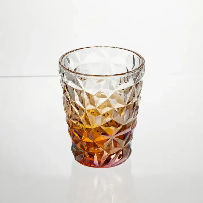 Набір скляних стаканів 6 штук 250 мл для напоїв Золотистий Yiwu HP-19-192 (HP-19-192) - зображення 2