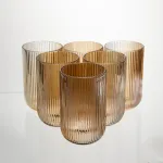 Набір скляних стаканів 6 штук 350 мл універсальних Коричневий Yiwu HP-19-197 (HP-19-197)