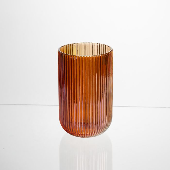 Набір скляних стаканів 6 штук 350 мл для напоїв Бурштиновий Yiwu HP-19-208 (HP-19-208) - изображение 2