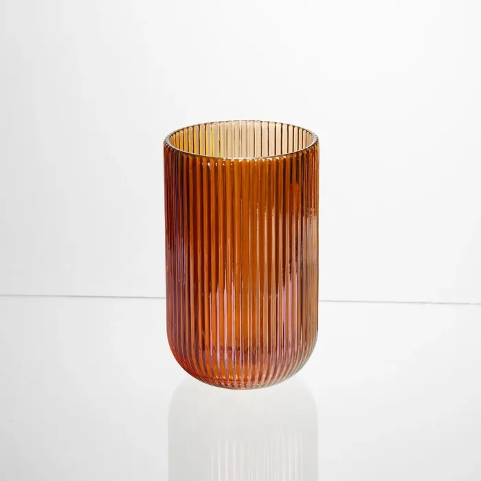 Набір скляних стаканів 6 штук 350 мл для напоїв Бурштиновий Yiwu HP-19-208 (HP-19-208) - зображення 2