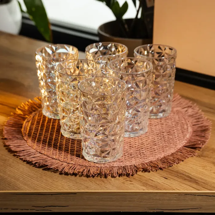 Набір скляних склянок 6 штук 350 мл для лимонадів соку води коктейлів склянки скляні для напоїв HP-19-167 (HP-19-167) - изображение 3