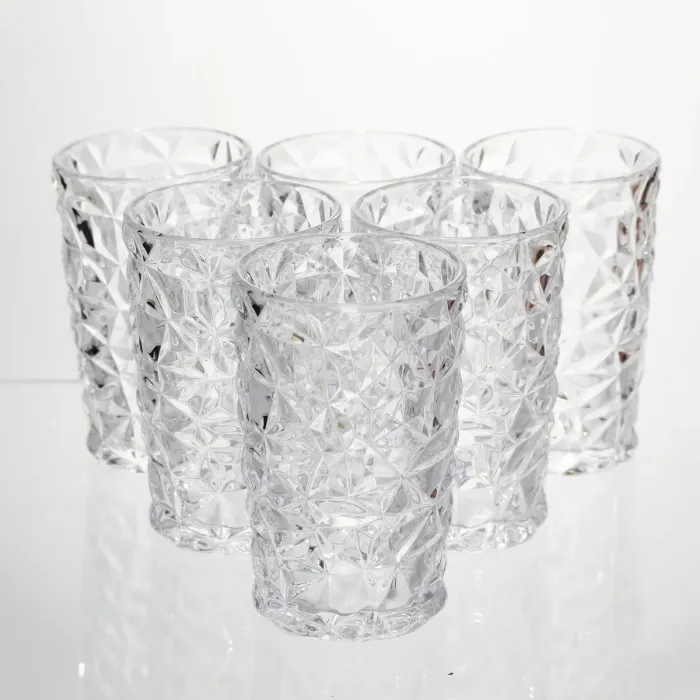 Набір скляних склянок 6 штук 350 мл для лимонадів соку води коктейлів склянки скляні для напоїв HP-19-167 (HP-19-167) - изображение 1