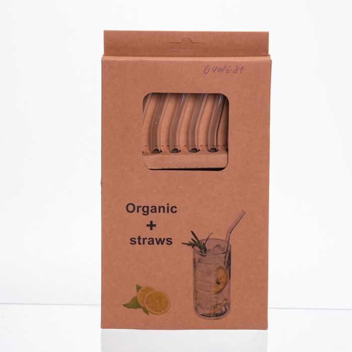 Набір скляних соломинок 7 штук з щіточкою боросилікатне скло 64486-81 (64486-81) - изображение 2