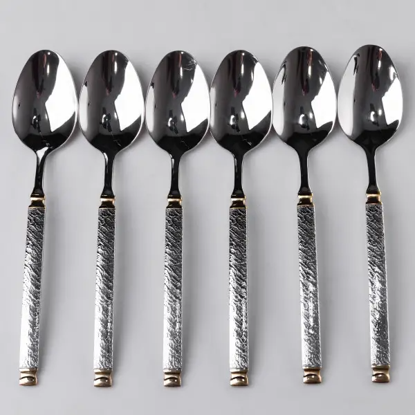 Набір столових ложок 6 штук із нержавіючої сталі 21 см ложки столові прилади класичний дизайн сервірування HP-16978-05 (HP-16978-05) - изображение 2