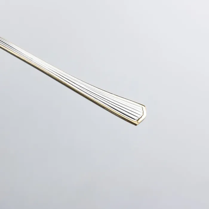 Набір столових ложок 6 штук ножі з нержавіючої сталі набір ложок 20.7 см Срібло із золотим обрамленням (HP-20-31) - зображення 3