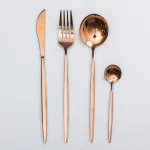 Набір столових приборів 24 предмети набір ложок виделок і ножів на 6 персон Бронзовий (HP-20-44)