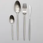 Набір столових приборів 24 предмети столовий набір на 6 персон Сріблястий (HP-20-16)