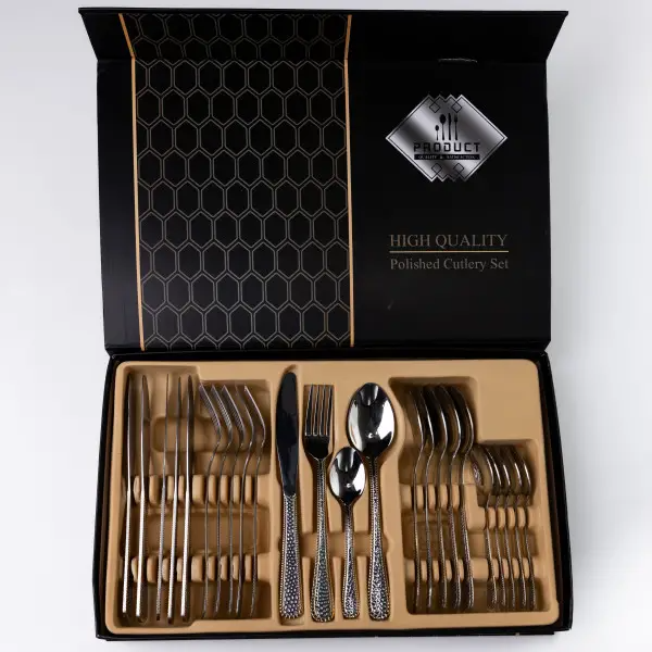 Набір столових приборів із нержавіючої сталі на 6 персон 24 предмети столова ложка виделка ніж HP-16978-26 (HP-16978-26) - изображение 2