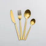 Набір столових приборів на 6 персон 24 предмети столовий набір приборів Золотистий (HP-20-25)