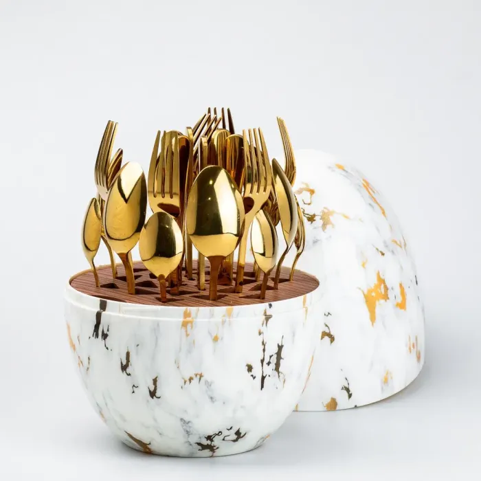 Набір столових приладів на 6 персон із нержавіючої сталі 24 штуки з підставкою "Яйце" (HP7884) - изображение 1