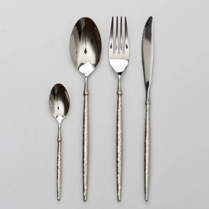 Набір столових приборів золото на 6 персон 24 предмети ложки, виделки, ножі Срібло (HP-20-14) - зображення 1