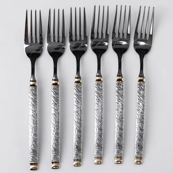 Набір столових виделок 6 штук з нержавіючої сталі 21 см вилки кухонні столові прилади класичний стиль HP-16978-06 (HP-16978-06) - изображение 3
