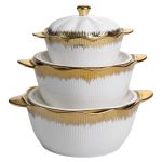 Набір супниць порцелянових 3 (шт) 0.8/1.8/2.5 (л) з позолотою XYL216-4A (XYL216-4A)