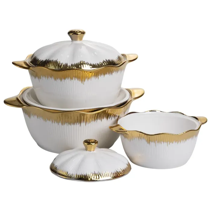 Набір супниць порцелянових 3 (шт) 0.8/1.8/2.5 (л) з позолотою XYL216-4A (XYL216-4A) - зображення 6