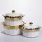 Набір супниць порцелянових 3 (шт) 1.5/2/3 (л)  каструлі бульйонниці з кришкою та ручками для дому та ресторану з позолотою ML-T26-3 (ML-T26-3)
