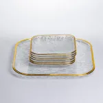 Набір тарілок Golden Prism 7 предметів із золотою оконтовкою Yiwu HP-34-84 (HP-34-84)