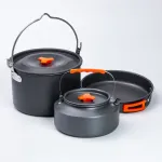 Набір туристичного посуду в сумці для походу та кемпінгу: каструля, сковорода, чайник (HP39578C)