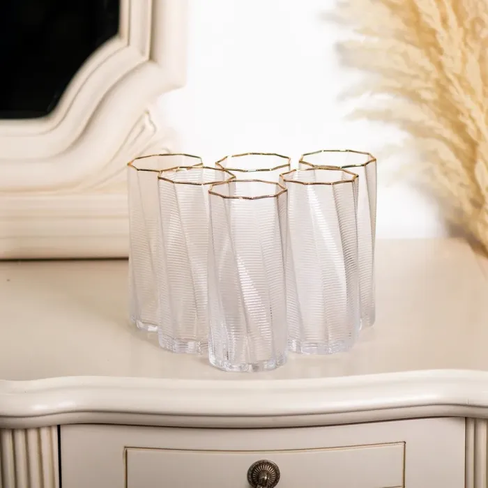 Набор из 6 высоких стаканов, 450 мл для лимонада, воды, сока и коктейлей. (HP-16-18) - изображение 3