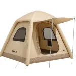 Надувний 3-місний намет 230×230×150 (см) для туризму та риболовлі намет з надувним каркасом Бежевий LU-021 (LU-021)