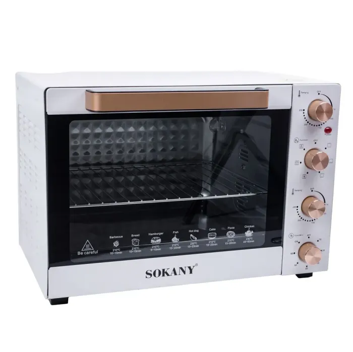 Настільна електродуховка для дому 60 л електропіч, духова піч Sokany 1700 Вт духовка (SK10010) - зображення 17
