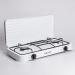 Настільна газова плита на 2 конфорки міні газова плита для балонного газу Біла Sokany (SK-6002W)