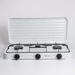 Настільна газова плита на 3 конфорки 5.5 кВт міні газова плита для балонного газу Біла Sokany (SK-6003W)
