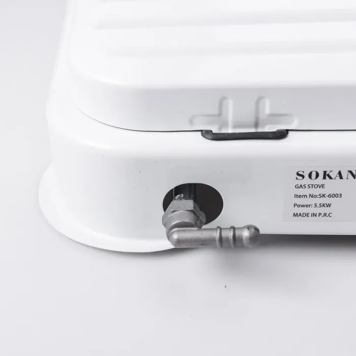 Настольная газовая плита на 3 конфорки 5.5 кВт мини газовая плита для баллонного газа Белая Sokany (SK-6003W) - изображение 6